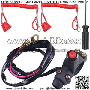 7/8" 22mm Handlebar 2 Wire Tether Kill Switch Apply to Taotao 110cc 125cc Dirt Pit Bike ATV 4 Wheeler Quad Trail Bike
