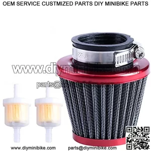 38mm 1.5" Red Air Filter With Two 5mm Gas Fuel Filter For 110cc 150cc 200cc Motorcycle ATV Quad Lifan Apollo 125cc 110cc Dirt Pit Bike GY6 49cc 50cc taotao ATM50 Moped Off Road Scooter