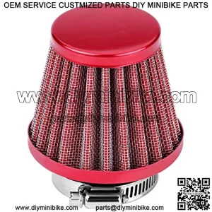Motorcycle 38mm Air Filter Fuel Cleaner for 49cc 50cc 70cc 90cc 110cc 125cc 150cc 200cc ATV Quad Dirt Pit Bike Gy6 Scooter Go Kart (1pc, Red)