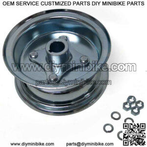 6 WHEEL, STEEL, ASSEMBLY with 1 Live Axle Hub, Two piece Rim, 3-3/8 Wide