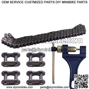 420H Motorcycle Chain+ Chain Breaker,106-Link Heavy Duty Drive Chain