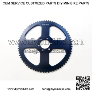 70T 37mm #35 6 holes (black four sides hollow) sprocket