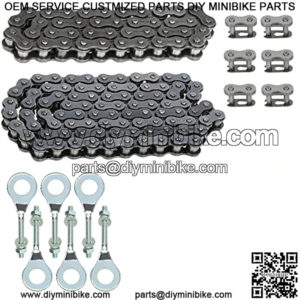 42 link Jackshaft Chain 90 link Drive Chain Axle Adjuster Tensioner Kit for 196cc 212cc 6.5hp Coleman CT200U CT200U-EX BT200X Baja Warrior Heat MB200 MB165 Massimo TrailMaster Mini Bike Parts