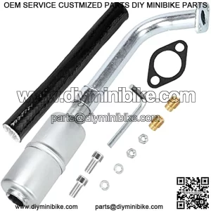 Upgrade Exhaust Pipe Muffler Jet Kit with Heat Shield for Predator 420cc 301cc 389cc 13hp 15hp GX270 GX340 GX390 Go Kart Mini Bike Performance Parts Golf Cart Mud Boats Lawnmower OHV Engine