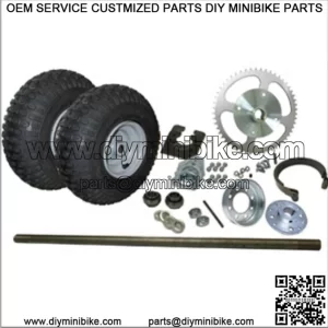 UK 1" Live Go Kart Axle Kit - Complete (#41 Chain)