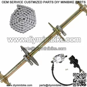 mini drift cart 40mm rear 1040mm length axle bearing assembly