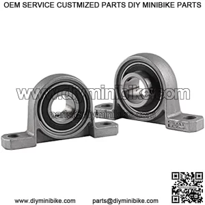 1 par de rodamientos de Bloque de Almohada caben for 20 mm IDENTIFICACIN Turismo de los rodamientos del Eje Trasero Marco de la Base de la Base slida Piezas de Kart