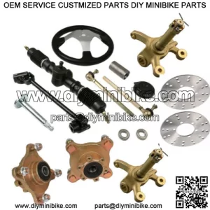 complete set 300mm go kart steering wheel assembly tie rod rack