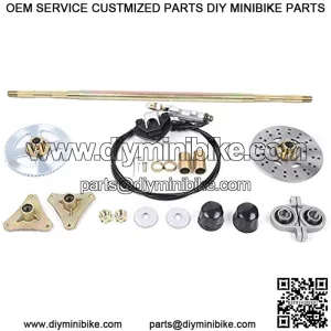 Go Kart Rear Wheel Axle Shaft Assembly Kit, 29.13''(740mm) ATV Go kart Rear Axle Complete Assembly Kit + Brake Master Cylinder fit Mini Quad ATV Buggy