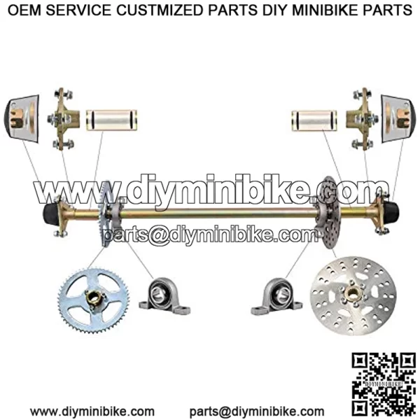Diy Rear Axle Assembly Set For Go Kart Quad Trike Rear Axle Shaft Assembly Set 740mm - WE ...