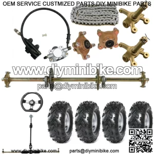 32" Rear Axle Kit 8" Wheels Front Steering Wheel Tie Rod Go Kart ATV Buggy Quad