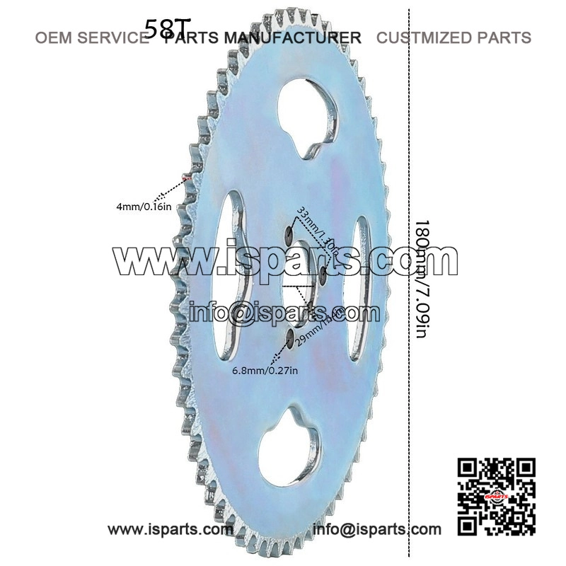 #35 Chain Sprocket ?C 58T, Front / Rear ?C for Go Kart, Cart, Mini Bike, ATV, Quad - Image 2