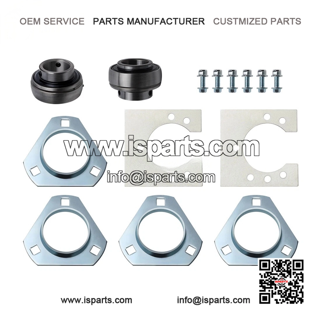1" Live Axle Bearing Kit (3-Hole) ?C for Go-Karts, Mini Bikes