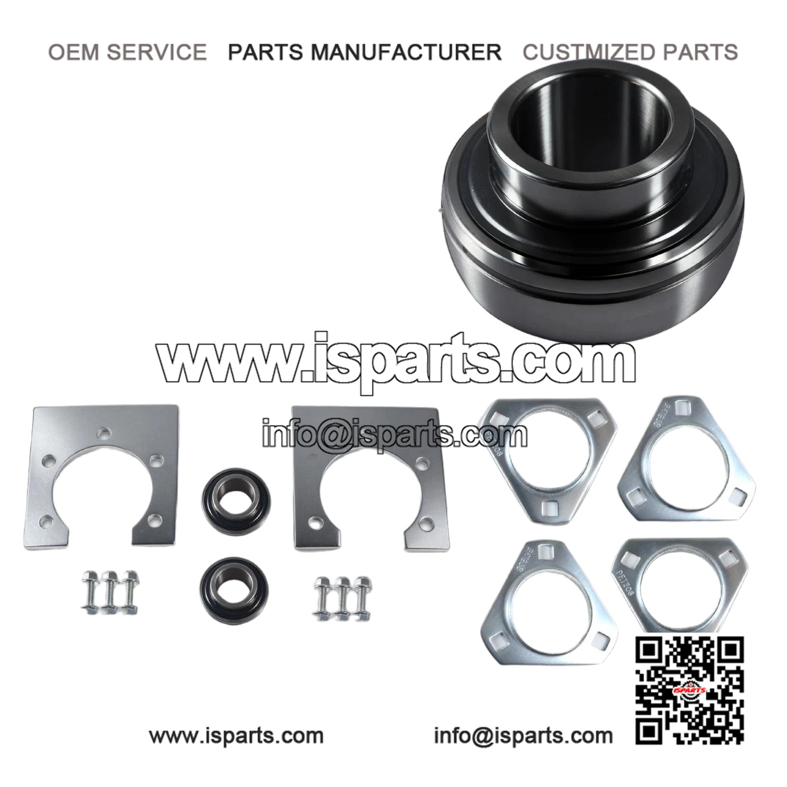 1" Live Axle Bearing Kit (3-Hole) ?C Fits Go Kart, Mini Bike